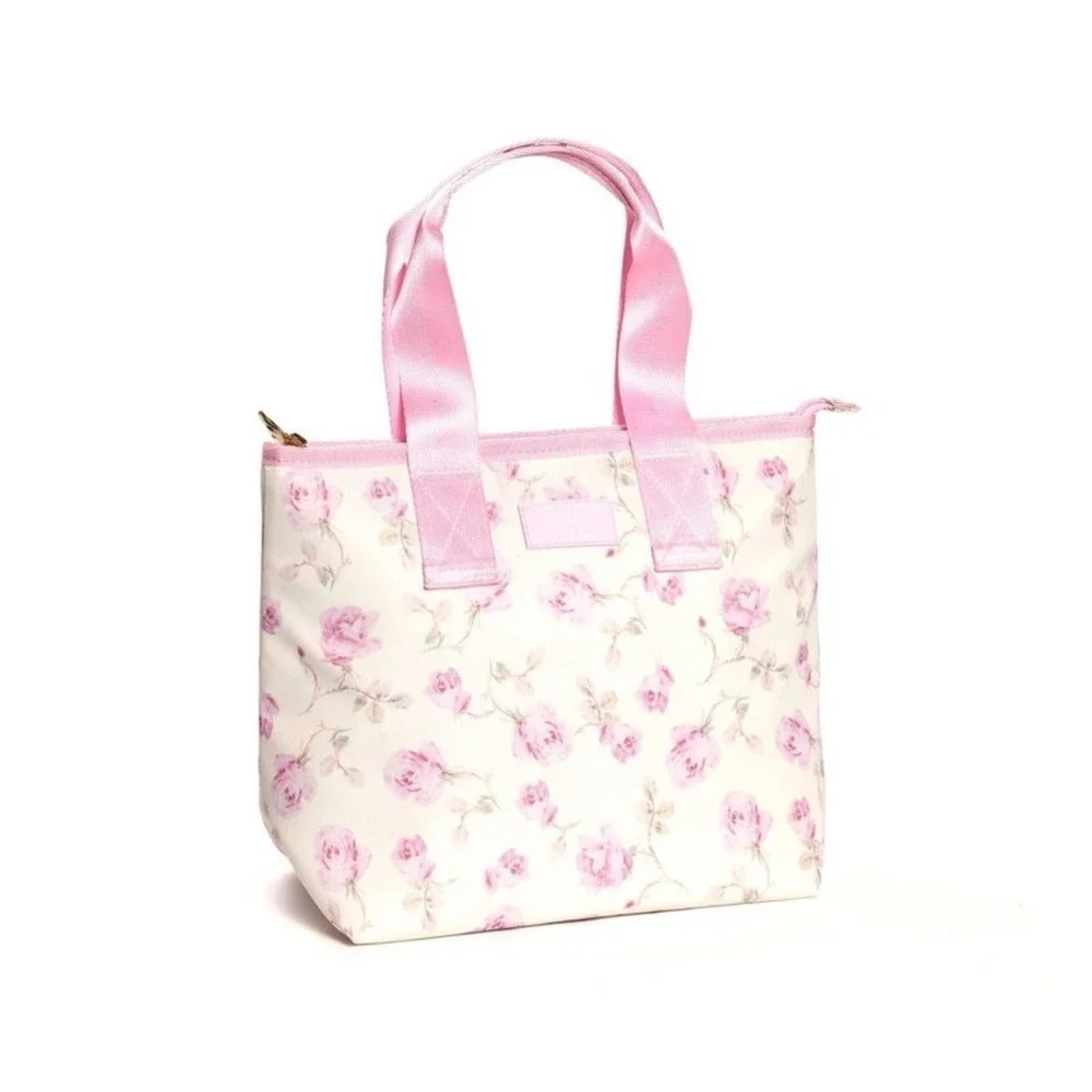 LoveShackFancy Target Yoobi Lunch Bag Floral Pink Ribbon Rosa Bow Insulated NEW